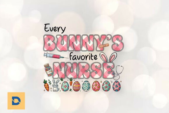 Bunny-Themed Nurse Sweatshirt Graphics & Print Templates