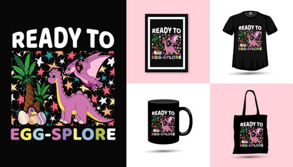 Easter Dinosaur Pattern T Shirt Design: Graphics & Print Templates