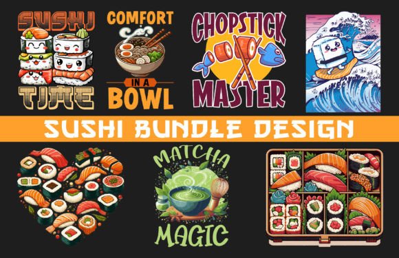 JapaneseTraditional Food Sushi T Shirt Graphics & Print Templates