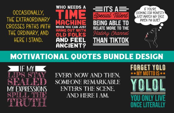 Motivational Quotes Bundle: Graphics & Print Templates