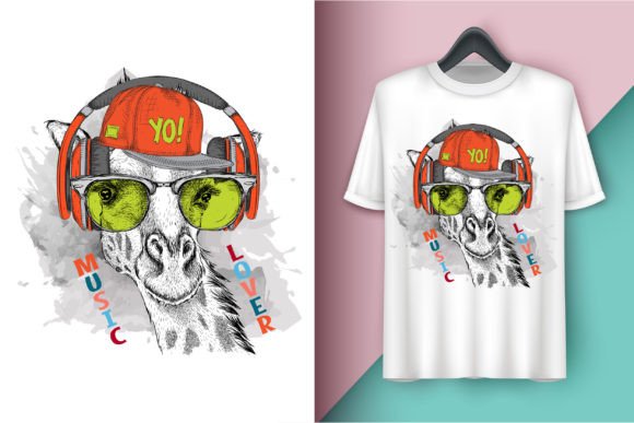 Music Lover T-shirt Giraffe T-shirt Graphics