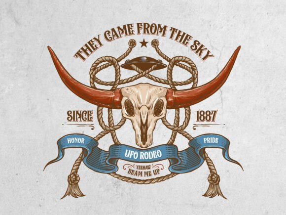 Retro Cowboy Skull Vector: Graphics & Print Templates