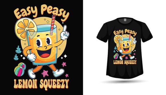 Summer Lemon Drink Lover Tshirt Design: Graphics for Print Templates