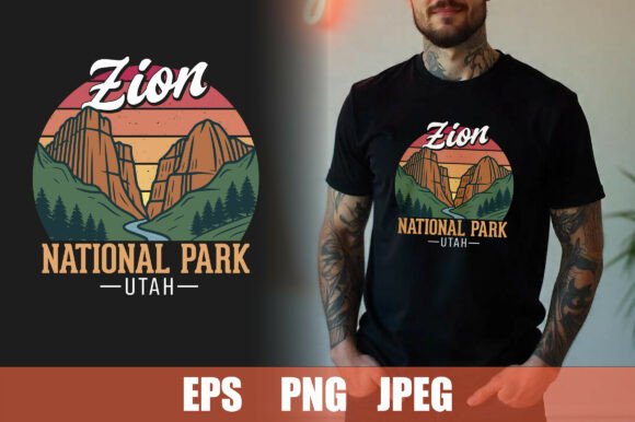 Zion National Park T-Shirt Design: Graphics & Print Templates